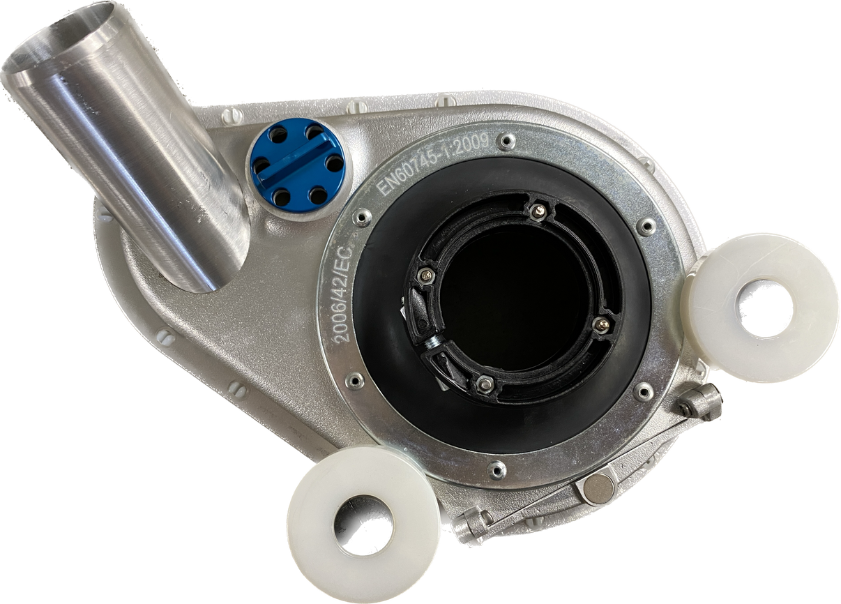 Aluminum Dust shroud for hand grinder ASL Machines USA